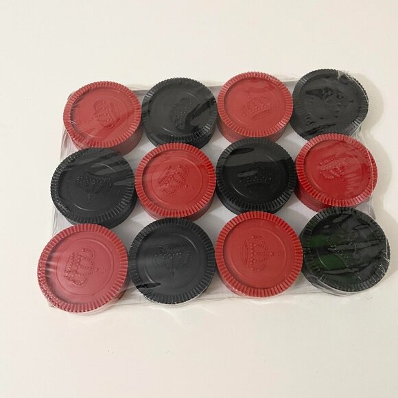Jumbo Red And Black Replacement Checkers Large 2.25" - Picture 1 of 14